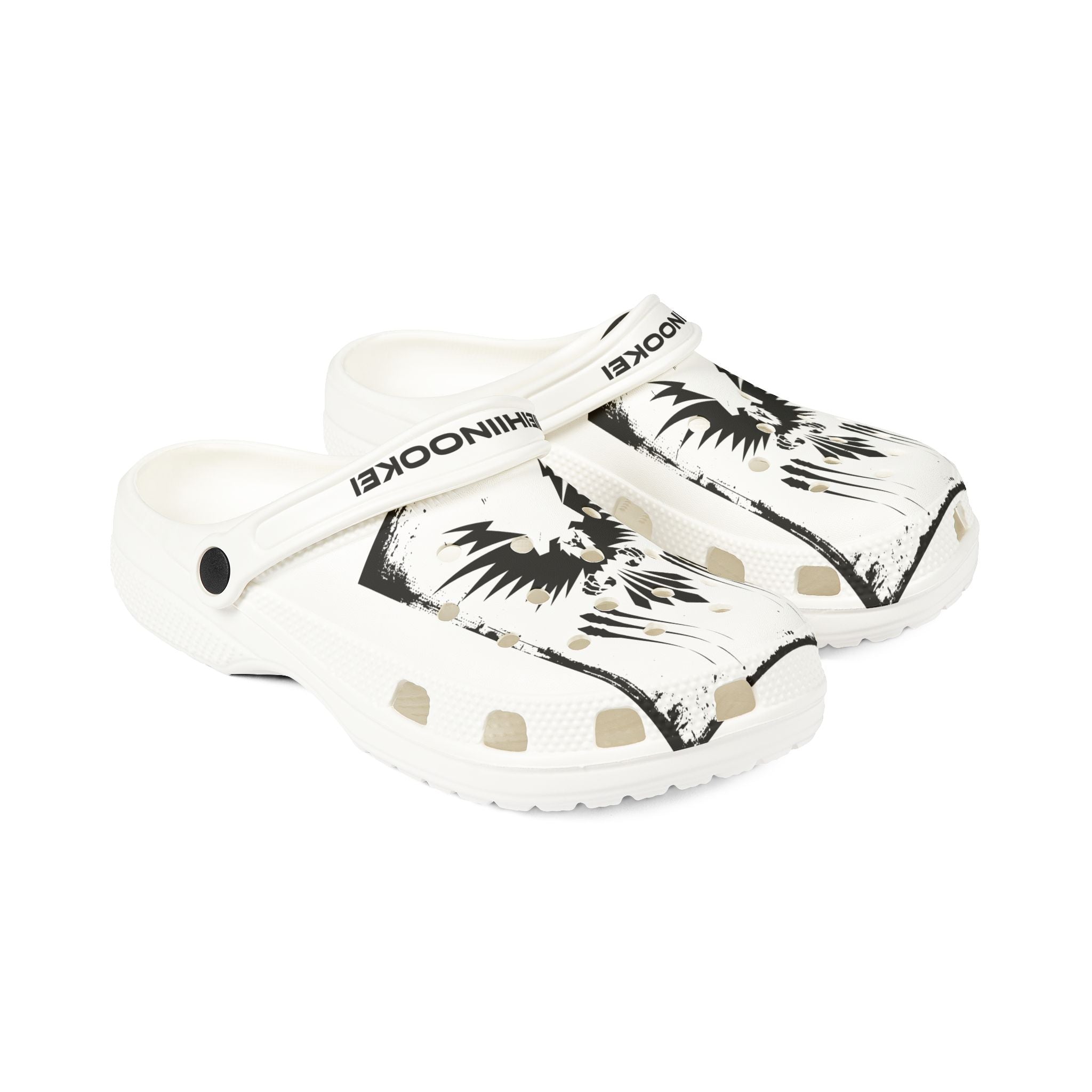 $NiieihiiNookei EVA Foam Clogs — Black Ink Splash Design