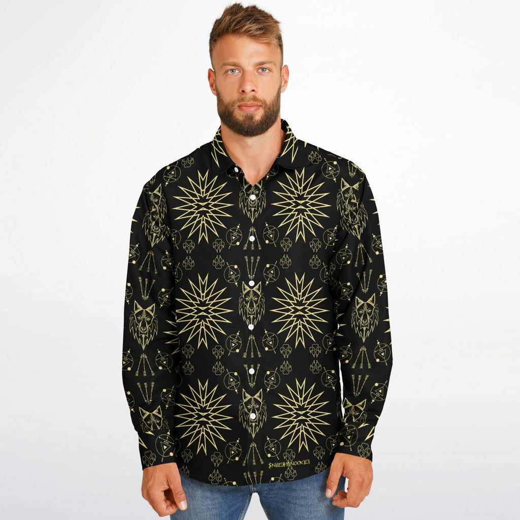 $NiieihiiNookei Long Sleeve Button Down Shirt - AOP