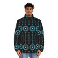 $NiieihiiNookei Men's Puffer Jacket — Modern Indigenous Design AOP