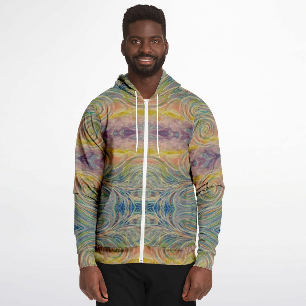 SMW Watercolor Fashion Zip-Up Hoodie - AOP