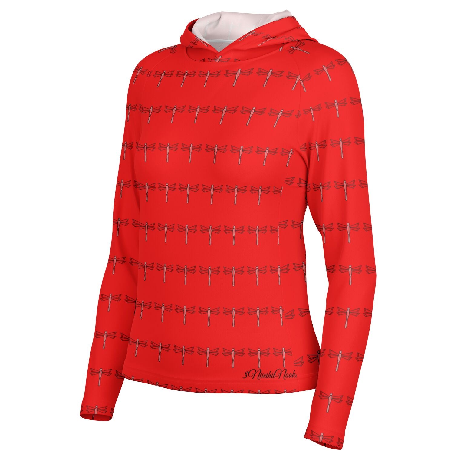 $NiieihiiNookei Women's Long Sleeve Hooded Performance Shirt - AOP