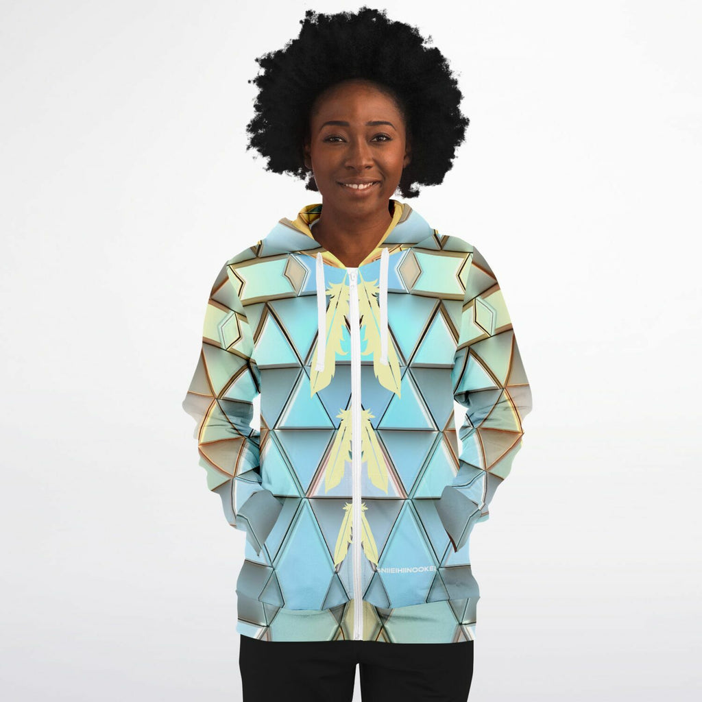 $NiieihiiNookei Athletic Zip-Up Hoodie - AOP