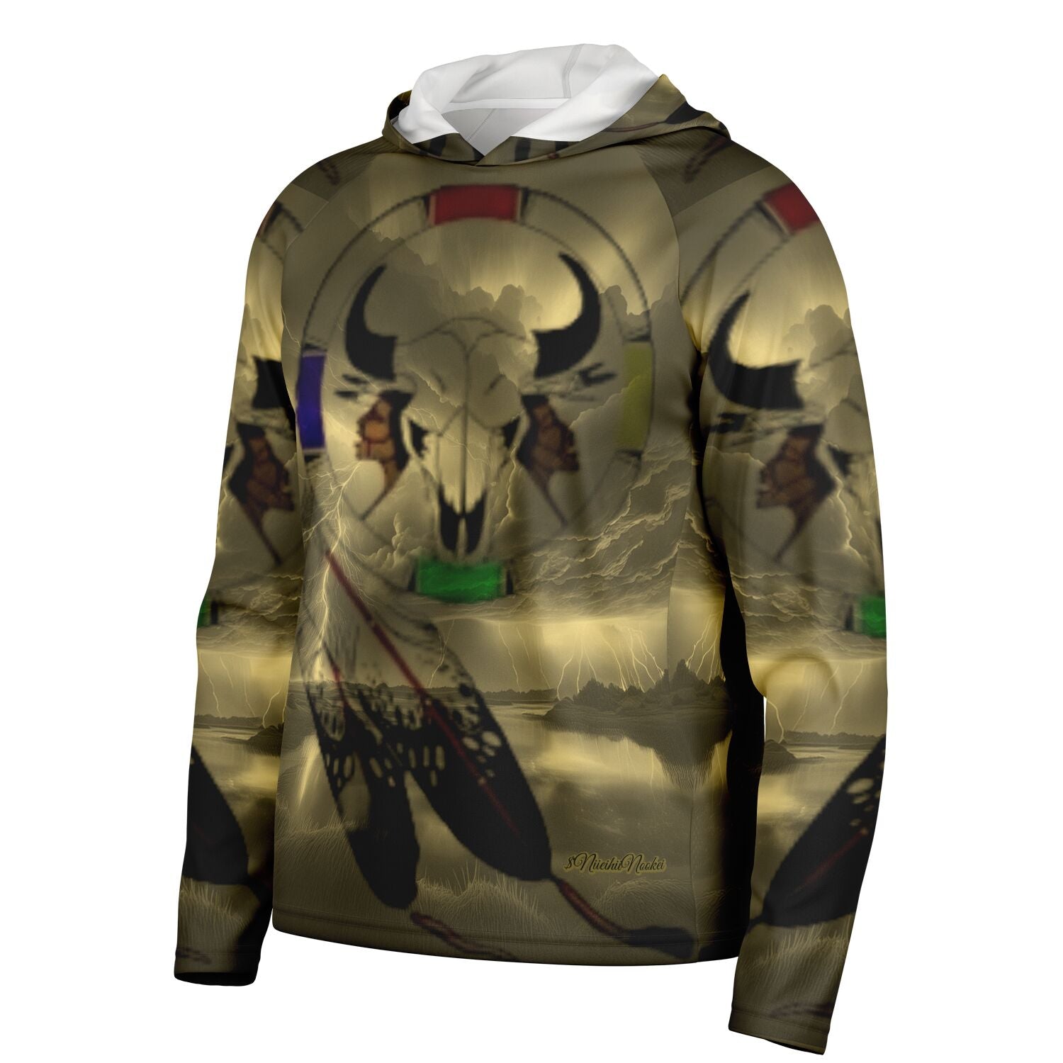 Northern Arapaho Tribe Logo Hooded Performance Shirt - AOP