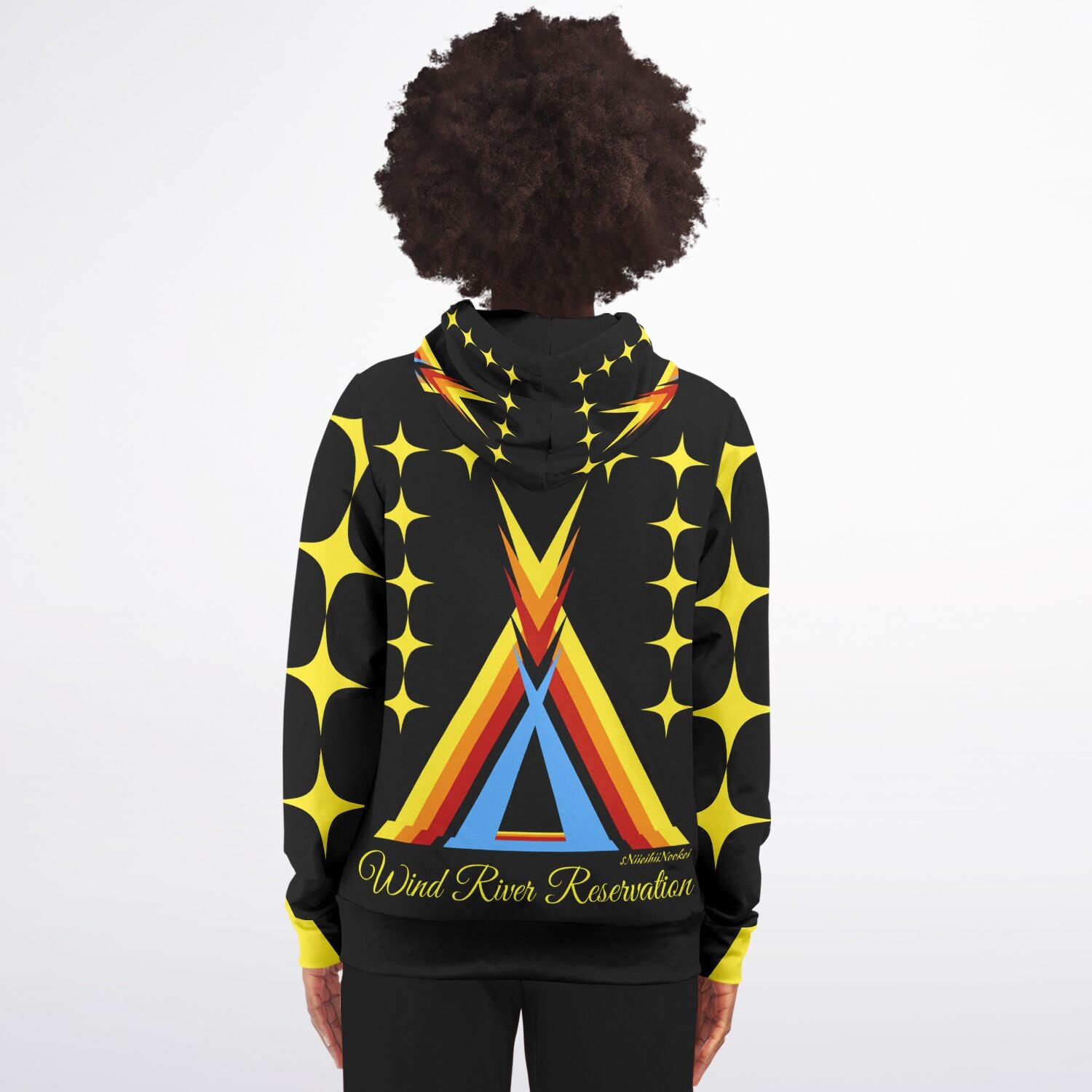 Wind River Reservation Design by $NiieihiiNookei Zip-Up Hoodie - AOP copy