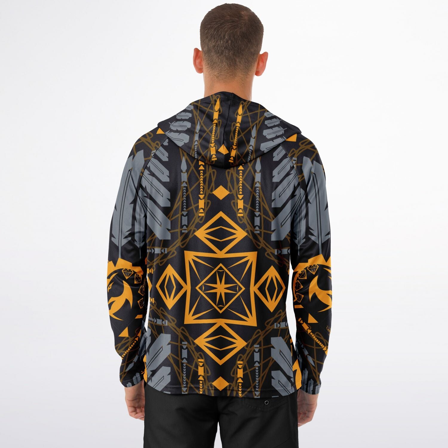 $NiieihiiNookei Long Sleeve Hooded Performance Shirt - AOP