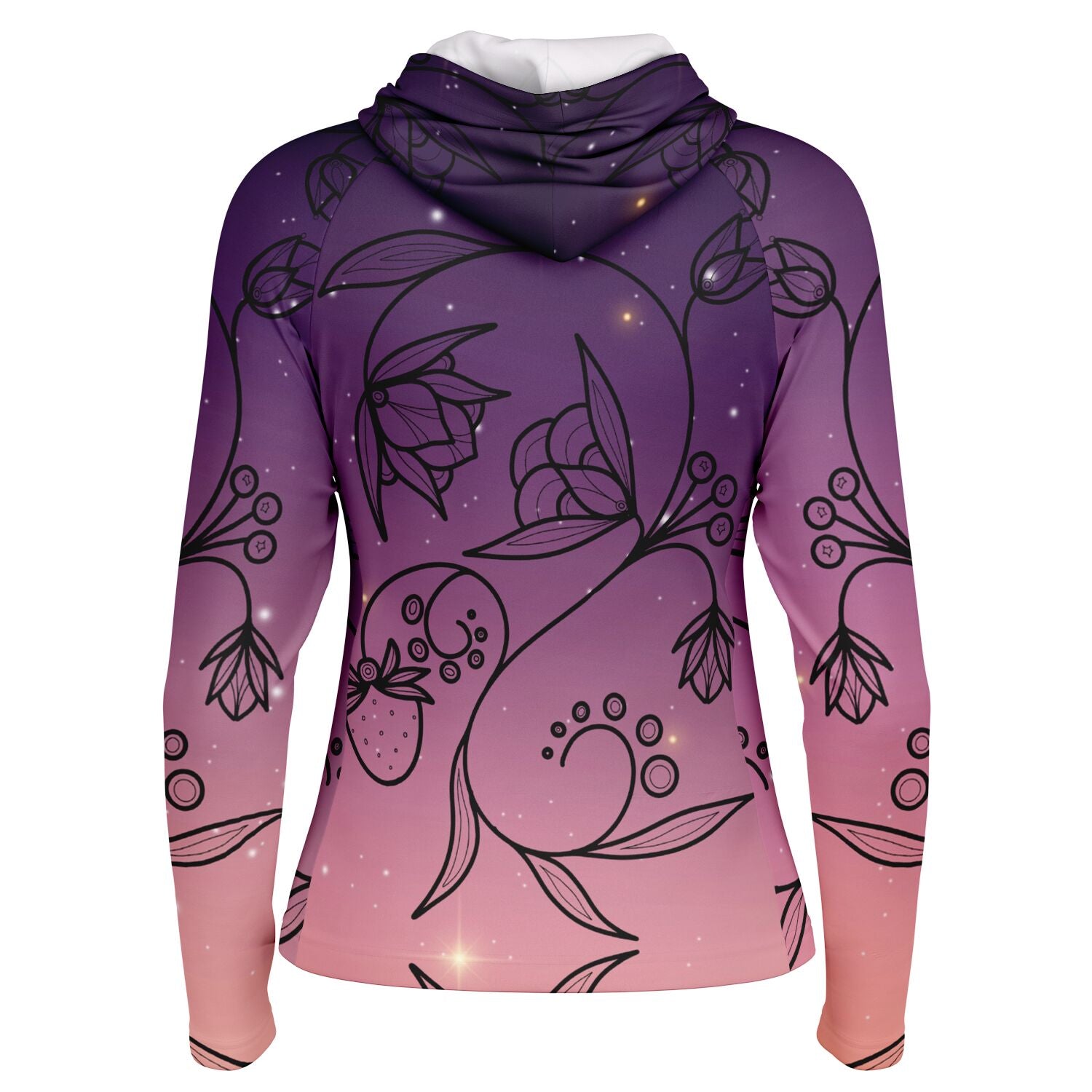 $NiieihiiNookei Floral Sunset Women's Long Sleeve Hooded Performance Shirt - AOP