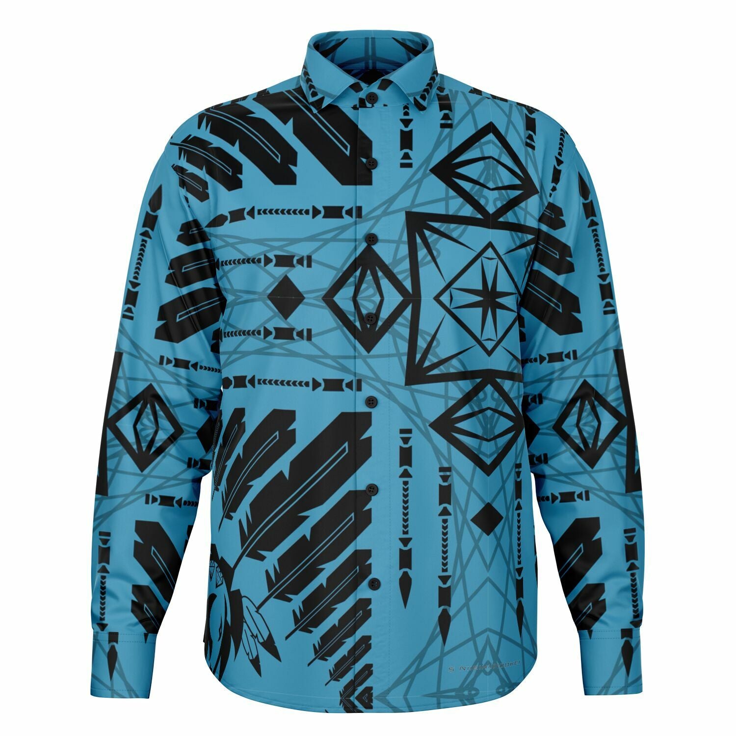 $NiieihiiNookei Long Sleeve Button Down Shirt - AOP