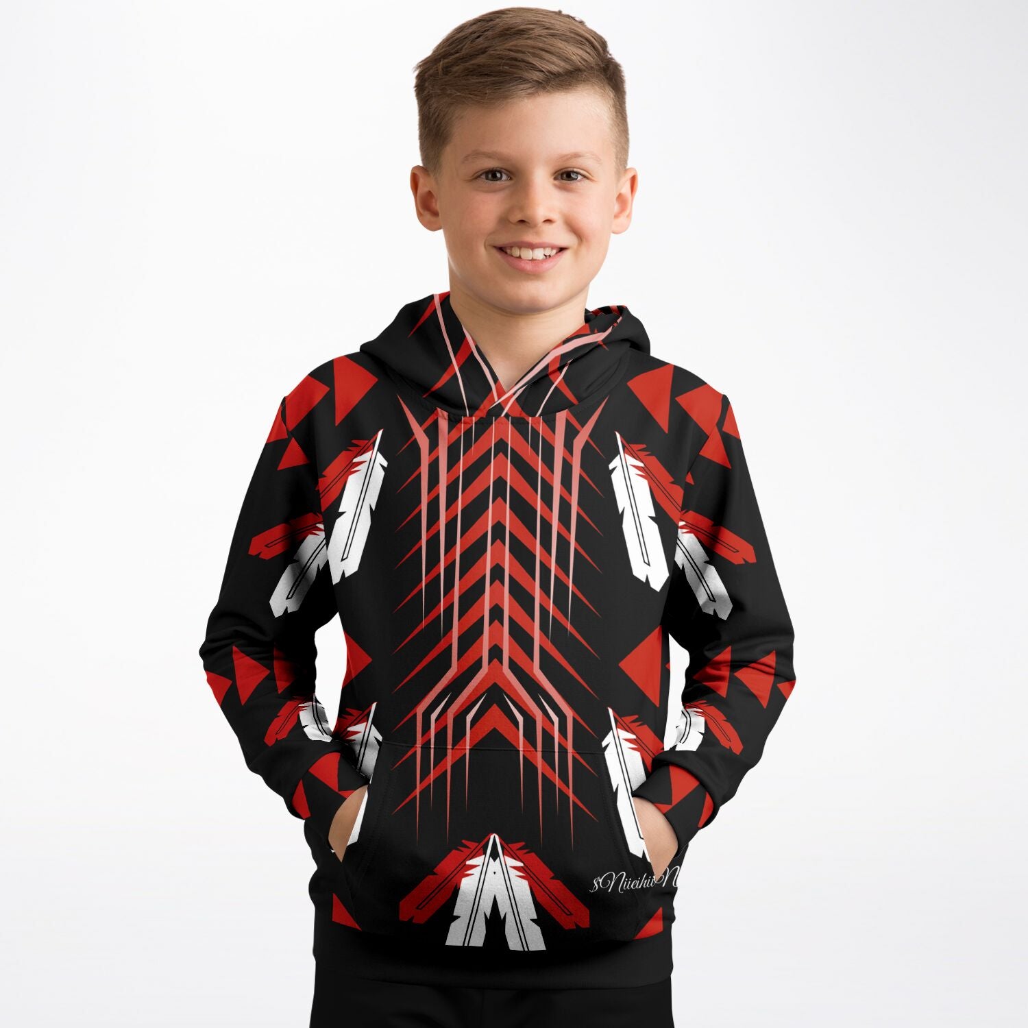 $NiieihiiNookei Athletic Kids Hoodie - AOP