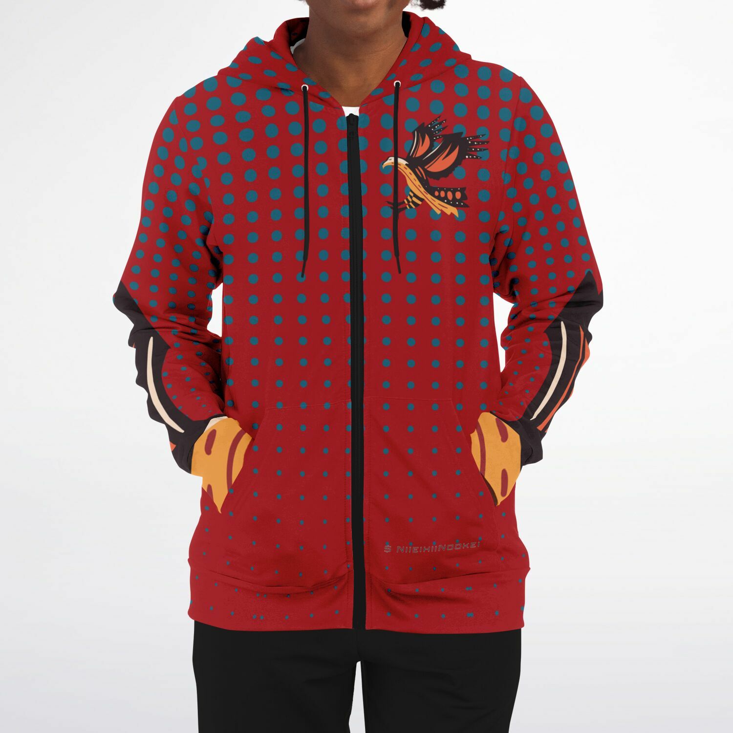 $NiieihiiNookei Athletic Zip-Up Hoodie - AOP