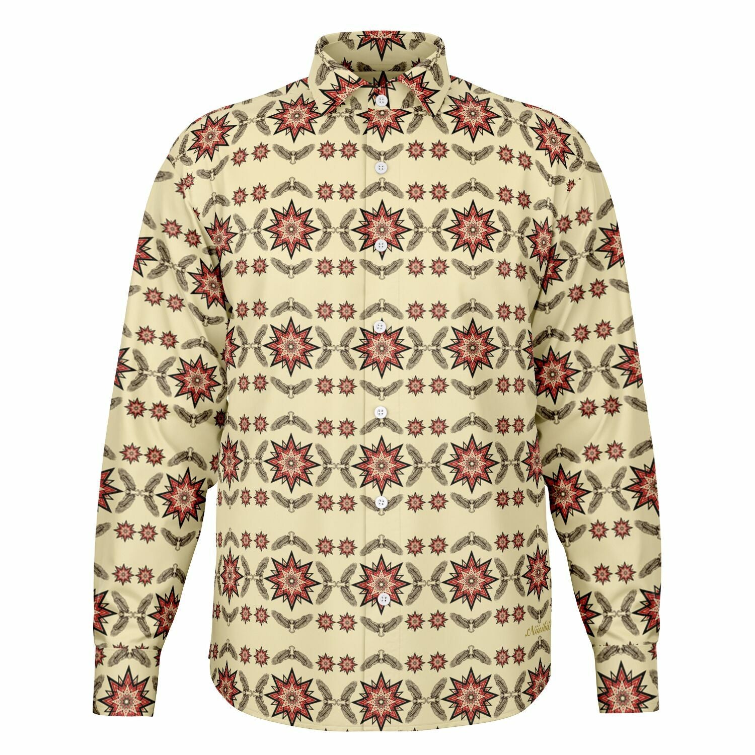$NiieihiiNookei Long Sleeve Button Down Shirt - AOP
