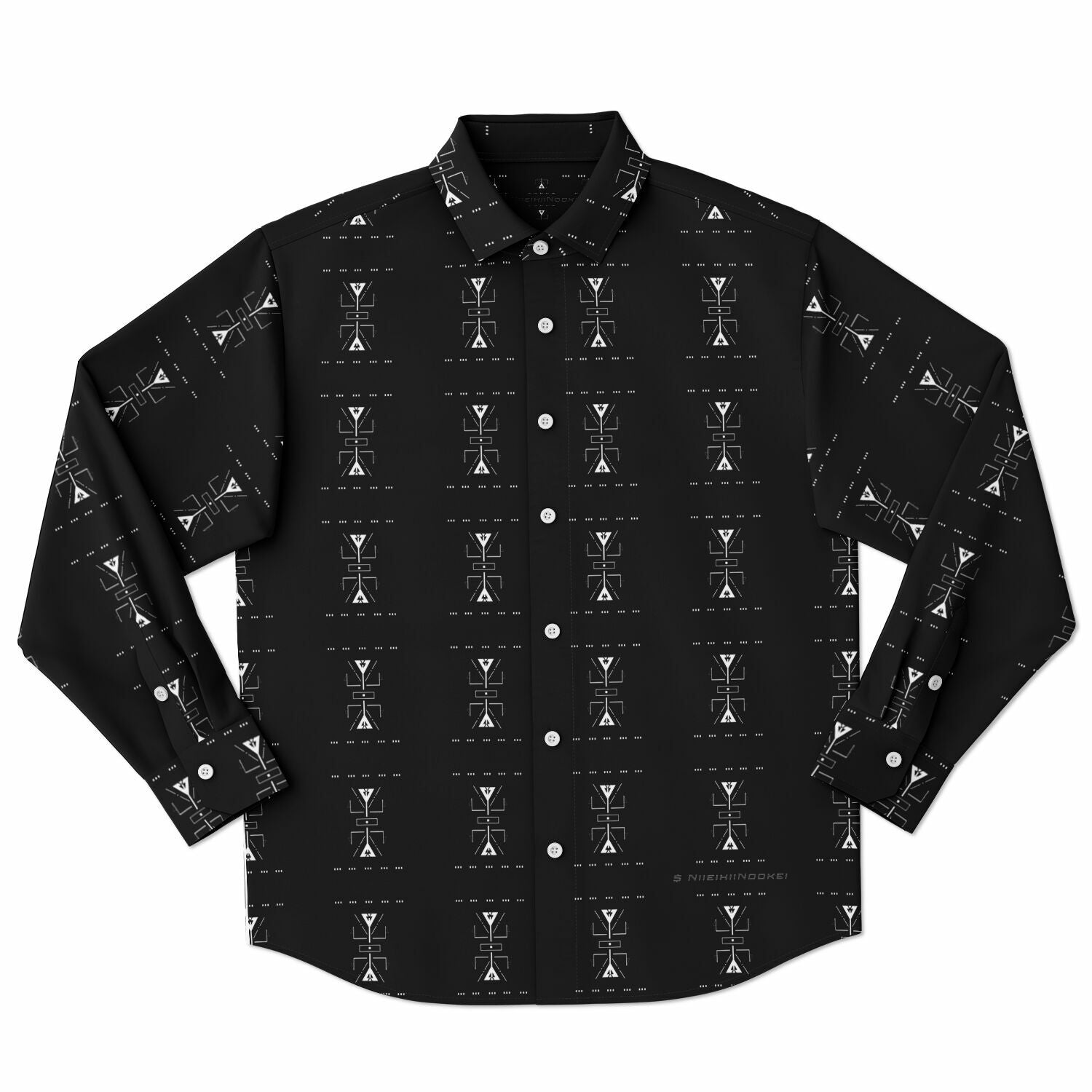 $NiieihiiNookei Long Sleeve Button Down Shirt - AOP