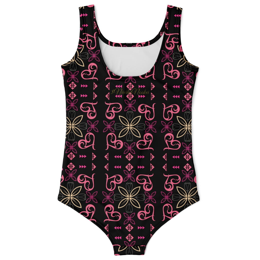 FLOWERS & HEARTZ Kids One-Piece Swimsuit - AOP