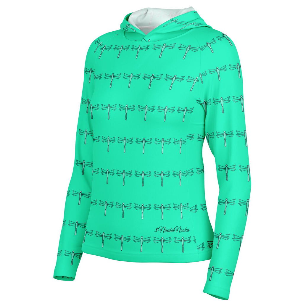$NiieihiiNookei Women's Long Sleeve Hooded Performance Shirt - AOP
