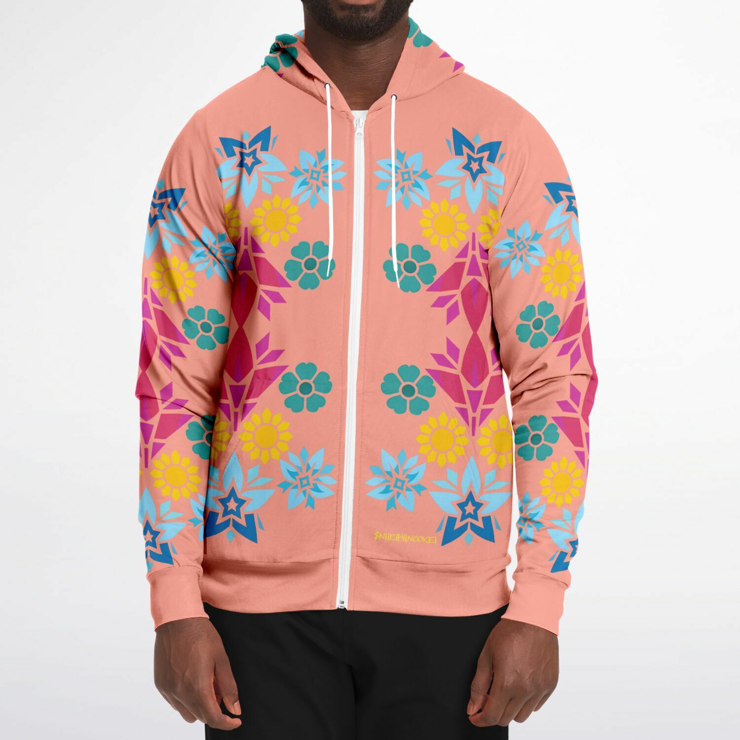 $NiieihiiNookei Athletic Zip-Up Hoodie - AOP