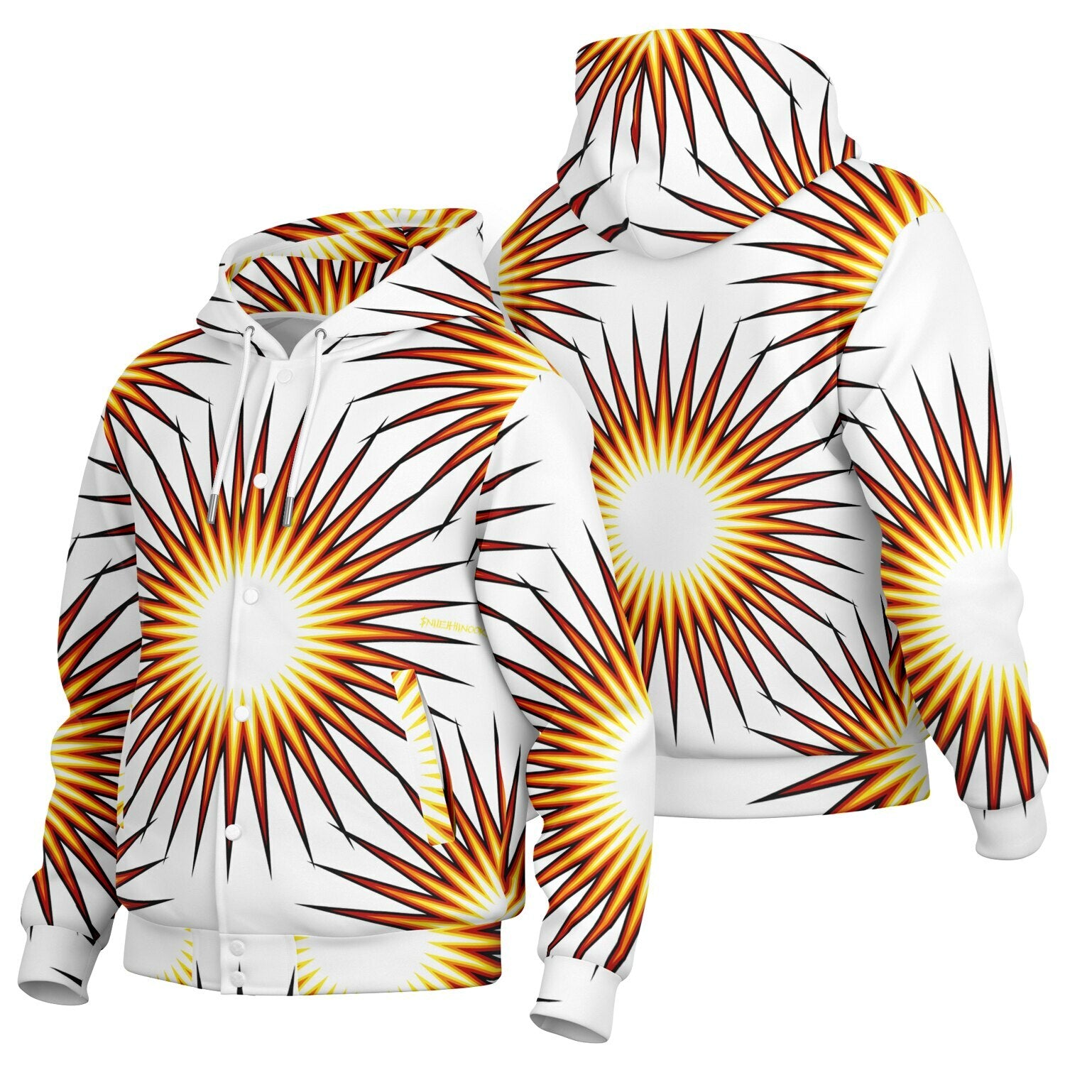 $NiieihiiNookei Hooded Baseball Jacket - AOP