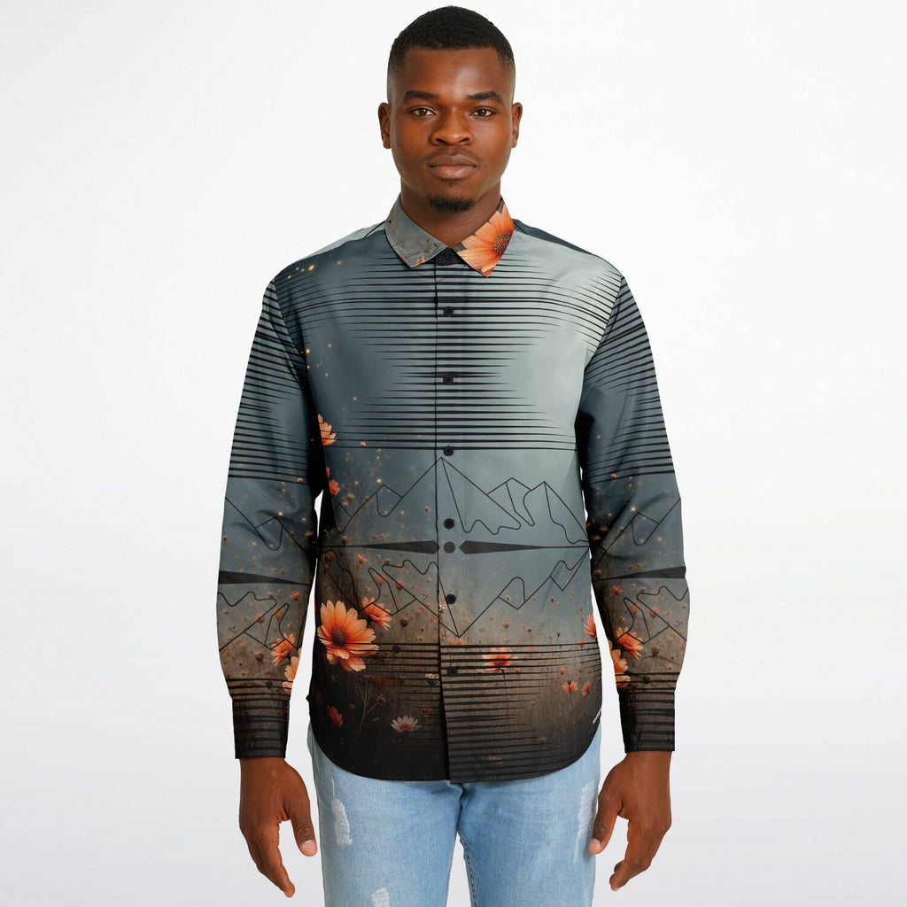 $NiieihiiNookei Long Sleeve Button Down Shirt - AOP