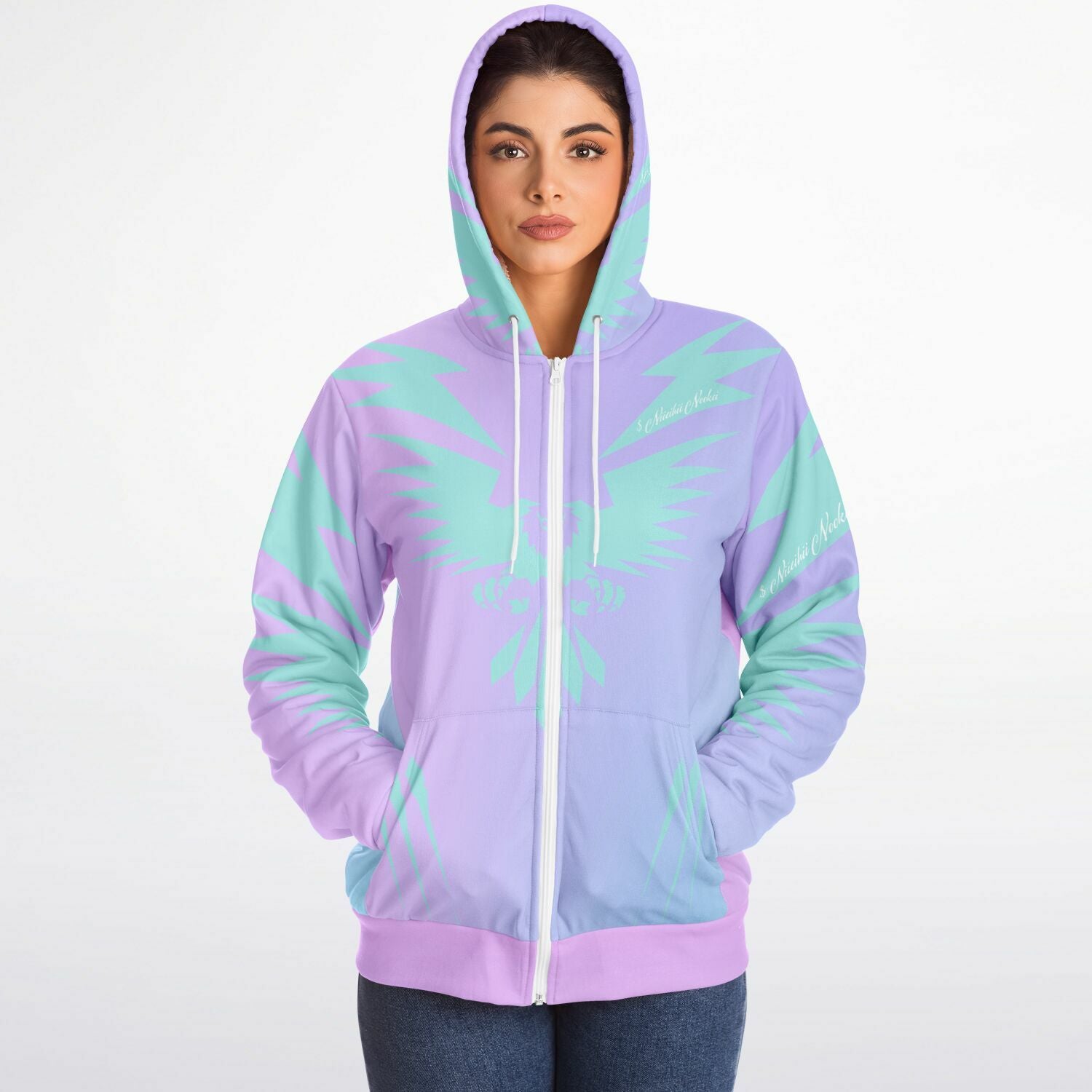 $NiieihiiNookei Design Microfleece Ziphoodie - AOP