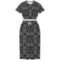 $NiieihiiNookei Athletic Cropped Short Sleeve Sweatshirt and Long Pocket Skirt Set – AOP