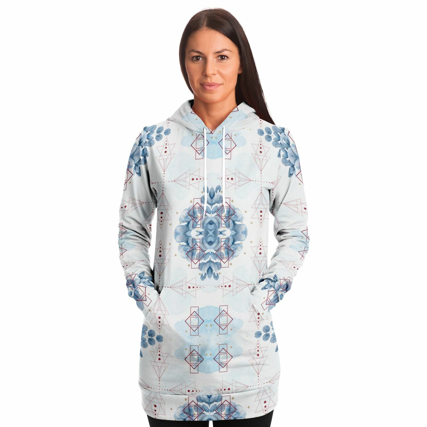 $NiieihiiNookei Fashion Longline Hoodie - AOP