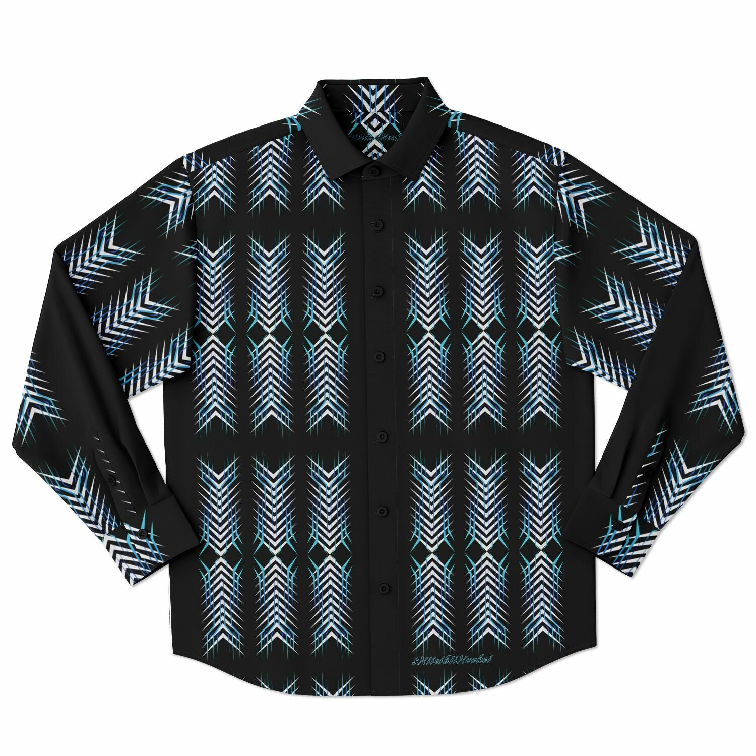 $NiieihiiNookei Long Sleeve Button Down Shirt - AOP