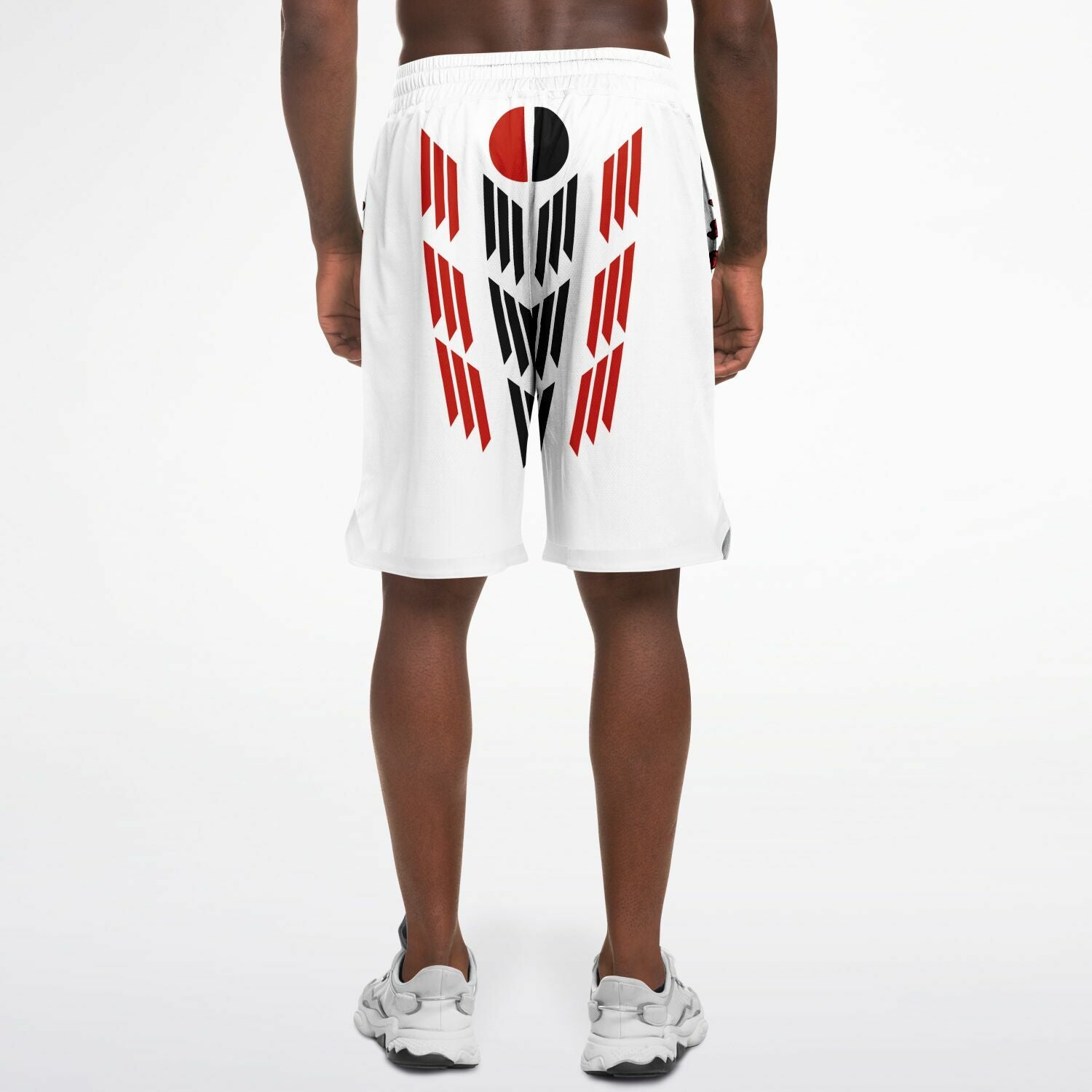 $NiieihiiNookei Arapaho Flag Design Basketball Short Rib - AOP
