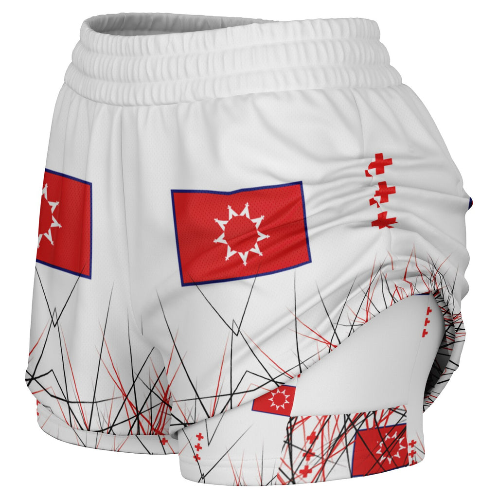 $NiieihiiNookei OST FLAG Women's 2-in-1 Shorts - AOP