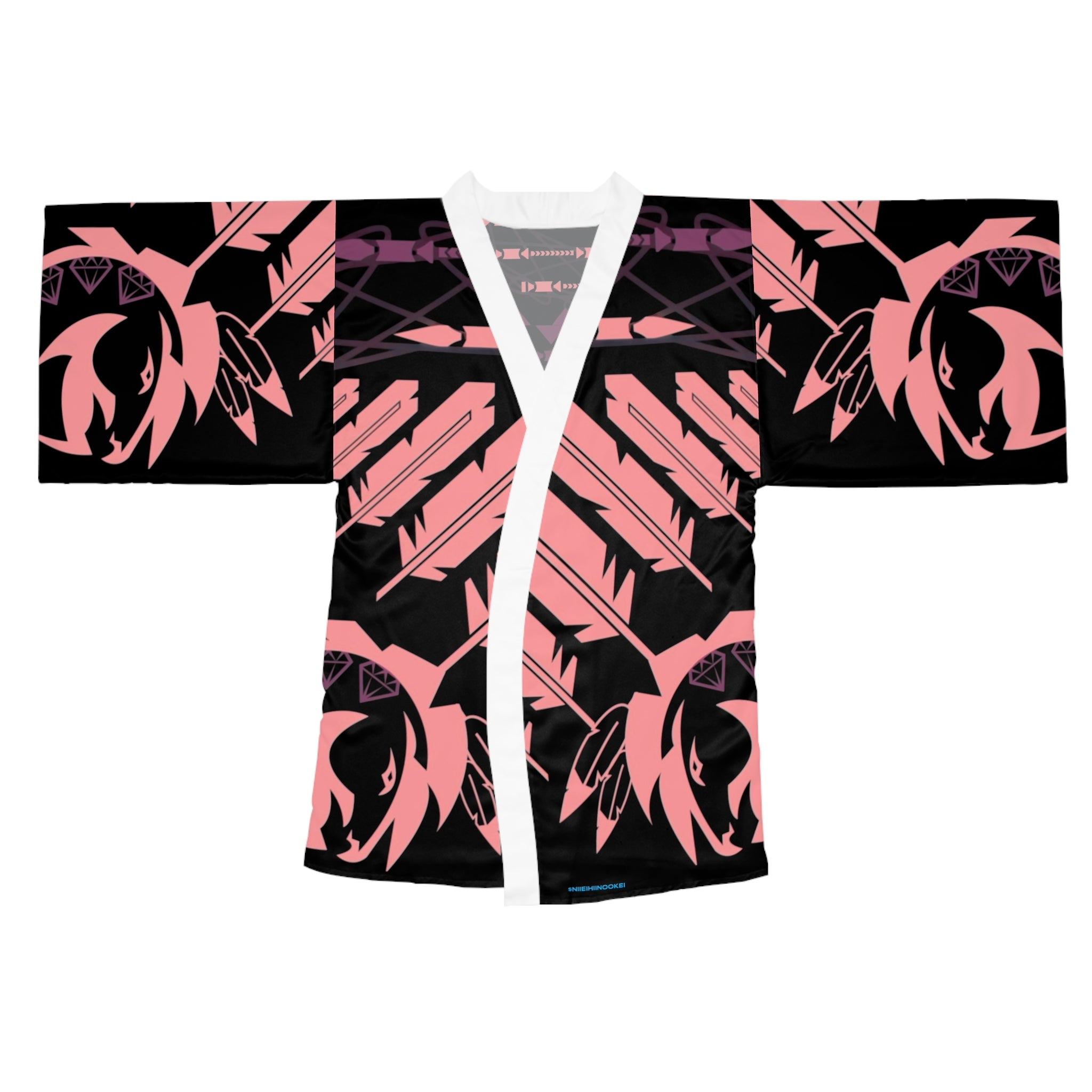 $NiieihiiNookei Kimono Robe — Long Sleeve AOP Lounge Jacket