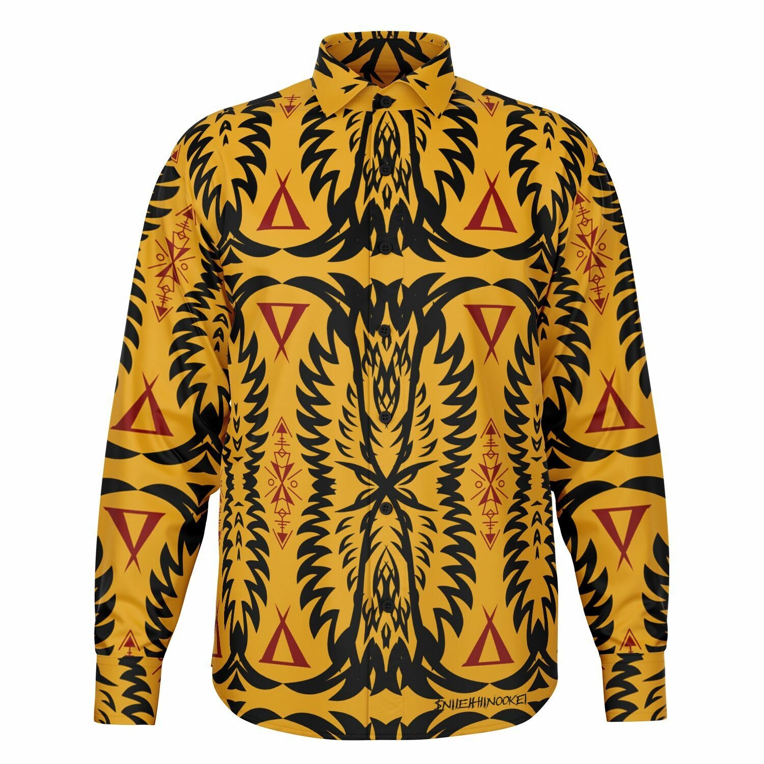 $NiieihiiNookei Long Sleeve Button Down Shirt - AOP