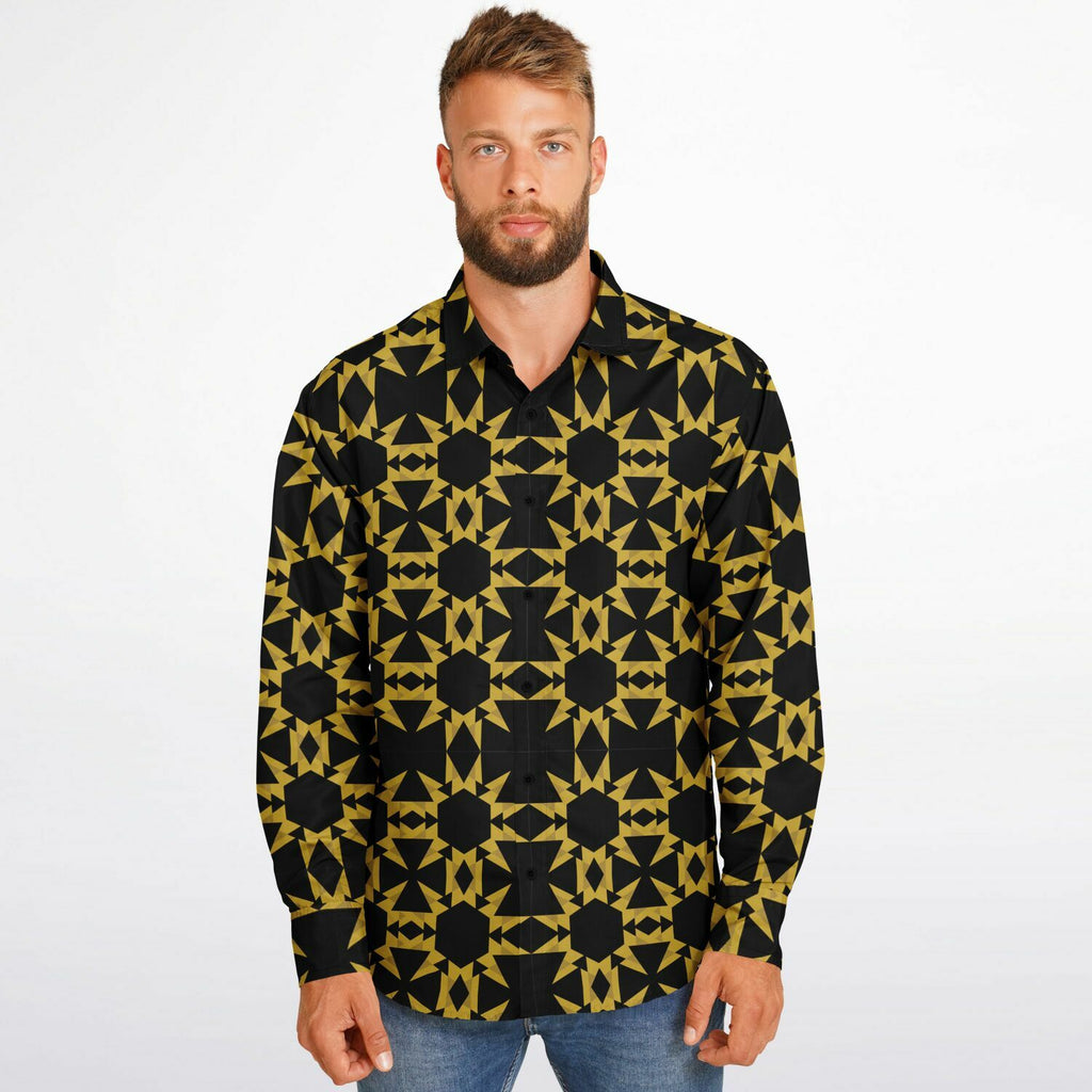 $NiieihiiNookei Long Sleeve Button Down Shirt - AOP
