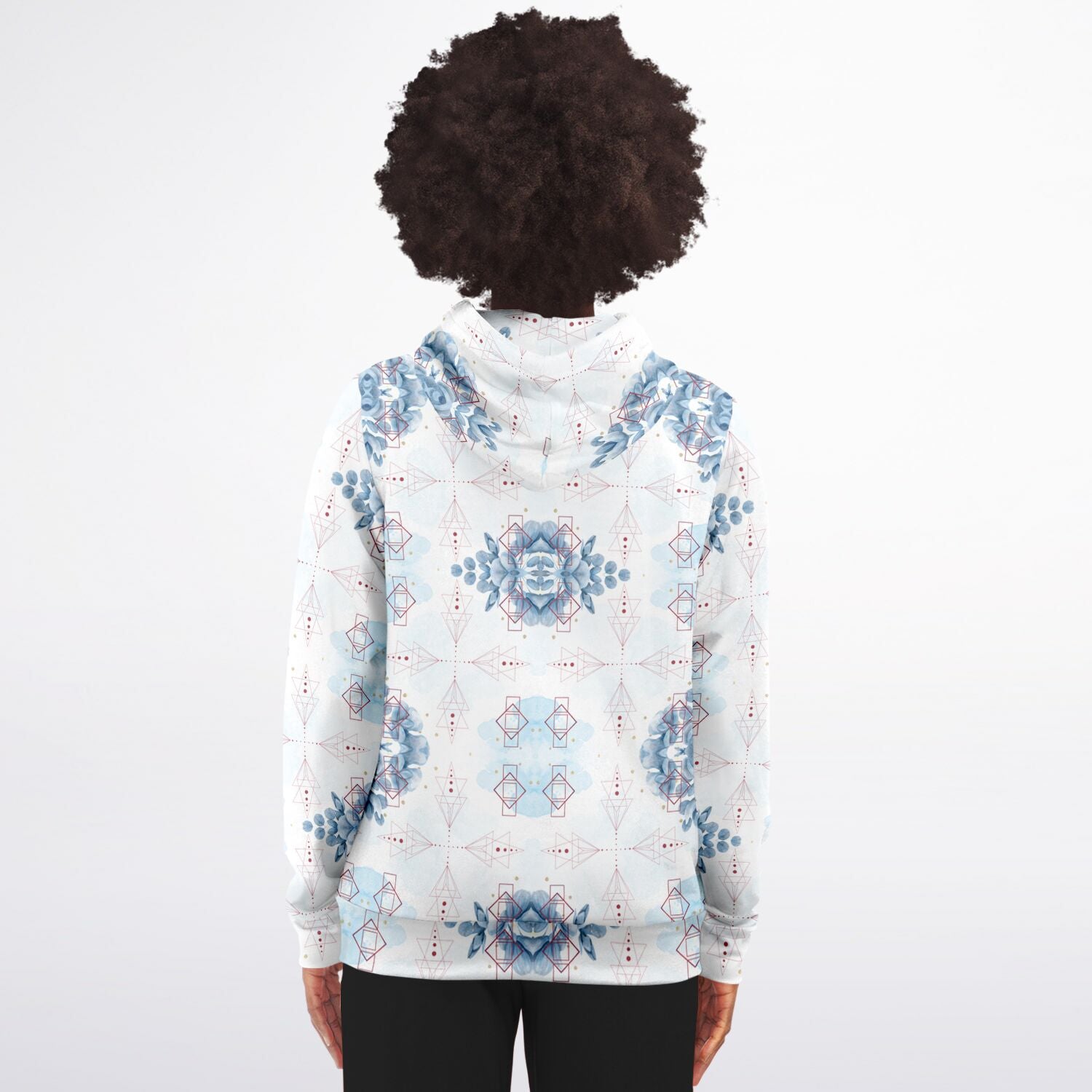 Athletic Zip-Up Hoodie - AOP