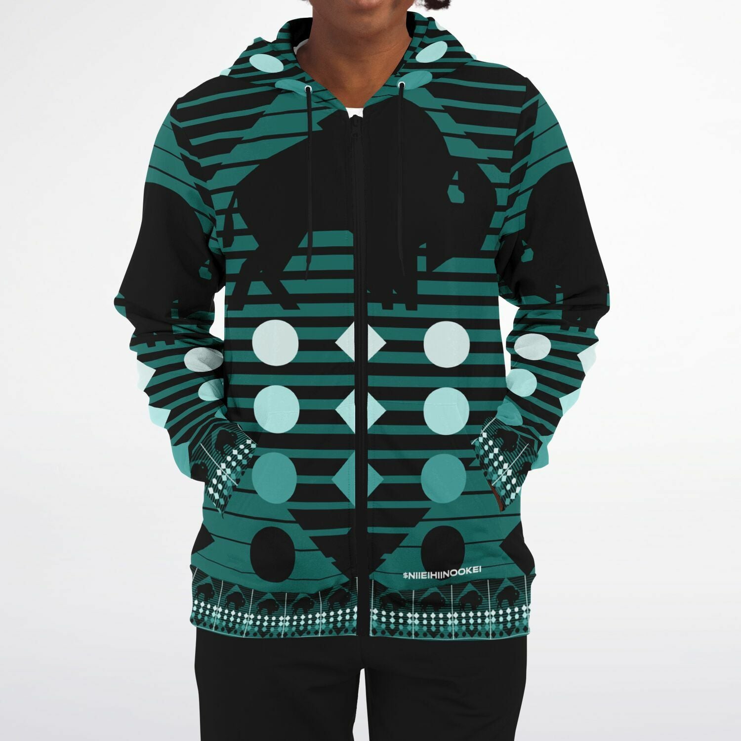 $NiieihiiNookei Fashion Zip-Up Hoodie - AOP