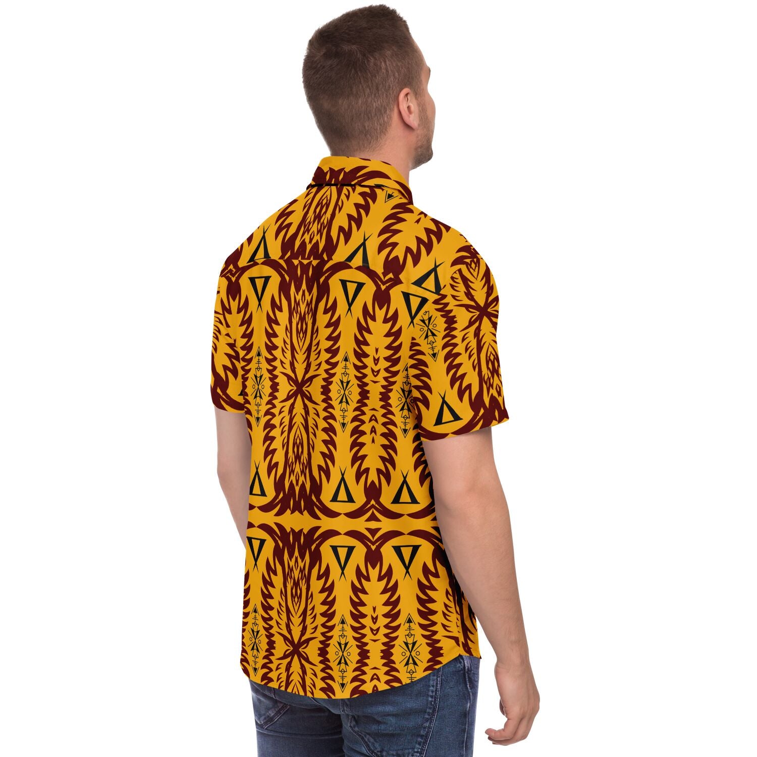 Short Sleeve Button Down Shirt - AOP