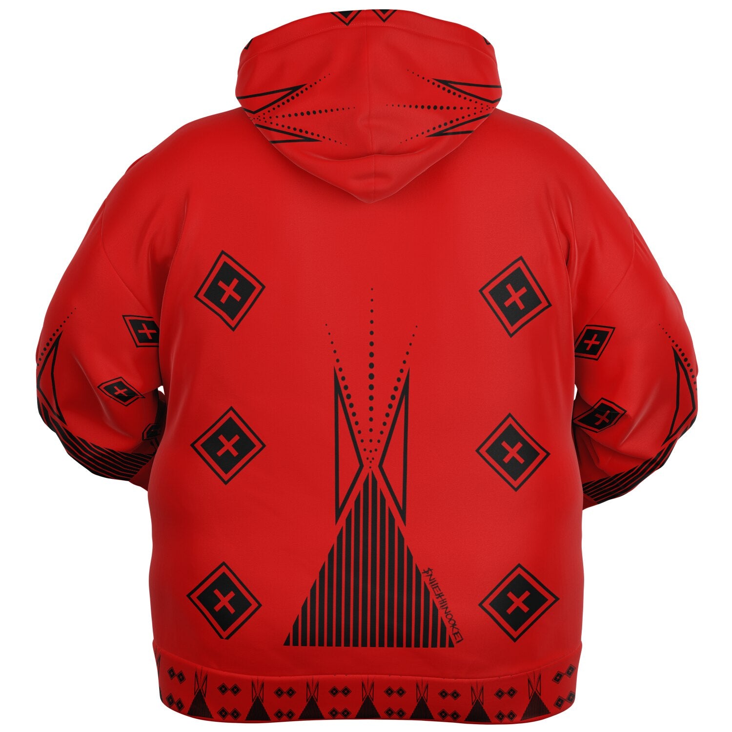 $NiieihiiNookei Fashion Plus-size Ziphoodie - AOP Red