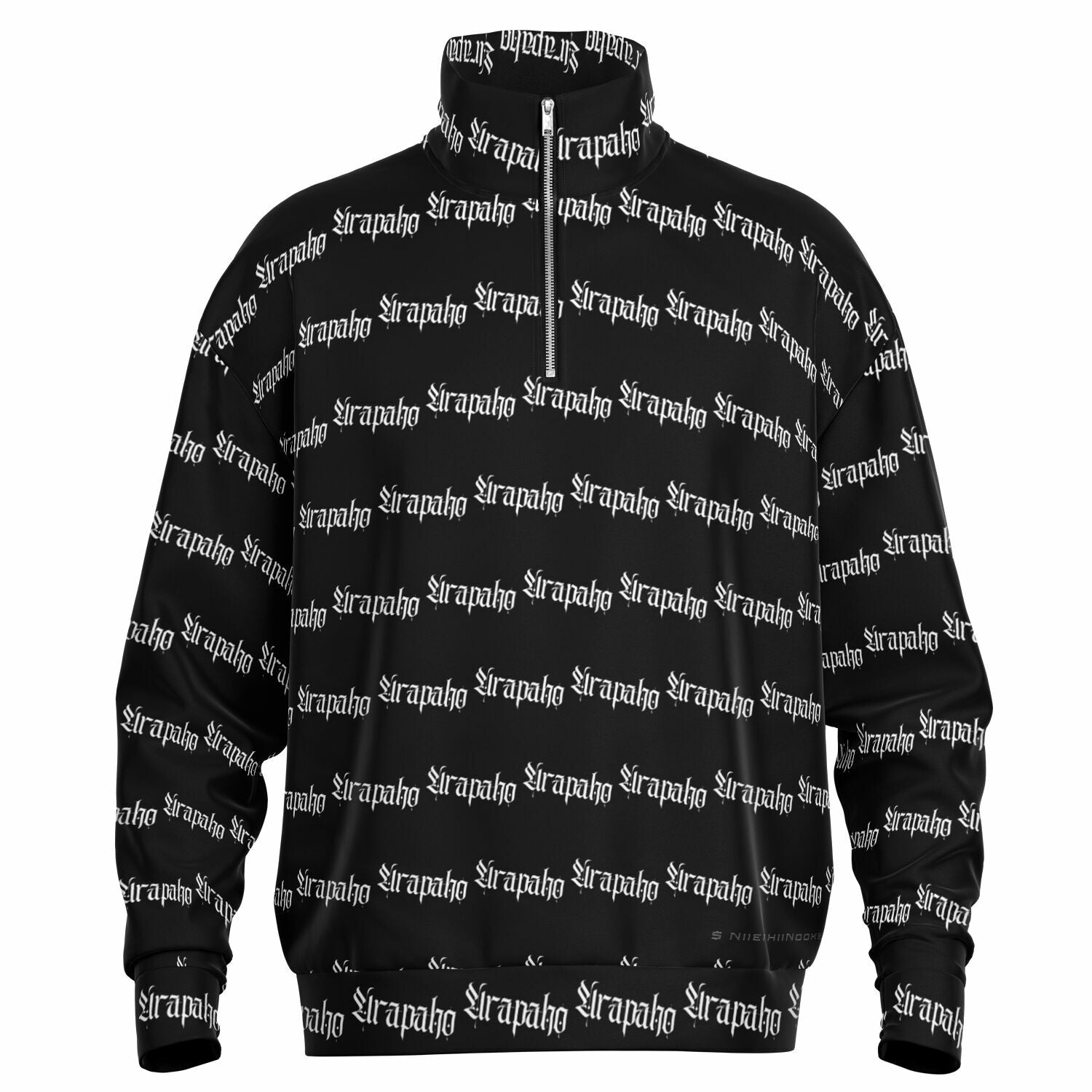 $NiieihiiNookei Heavyweight Oversized Quarter Zip Sweatshirt - AOP