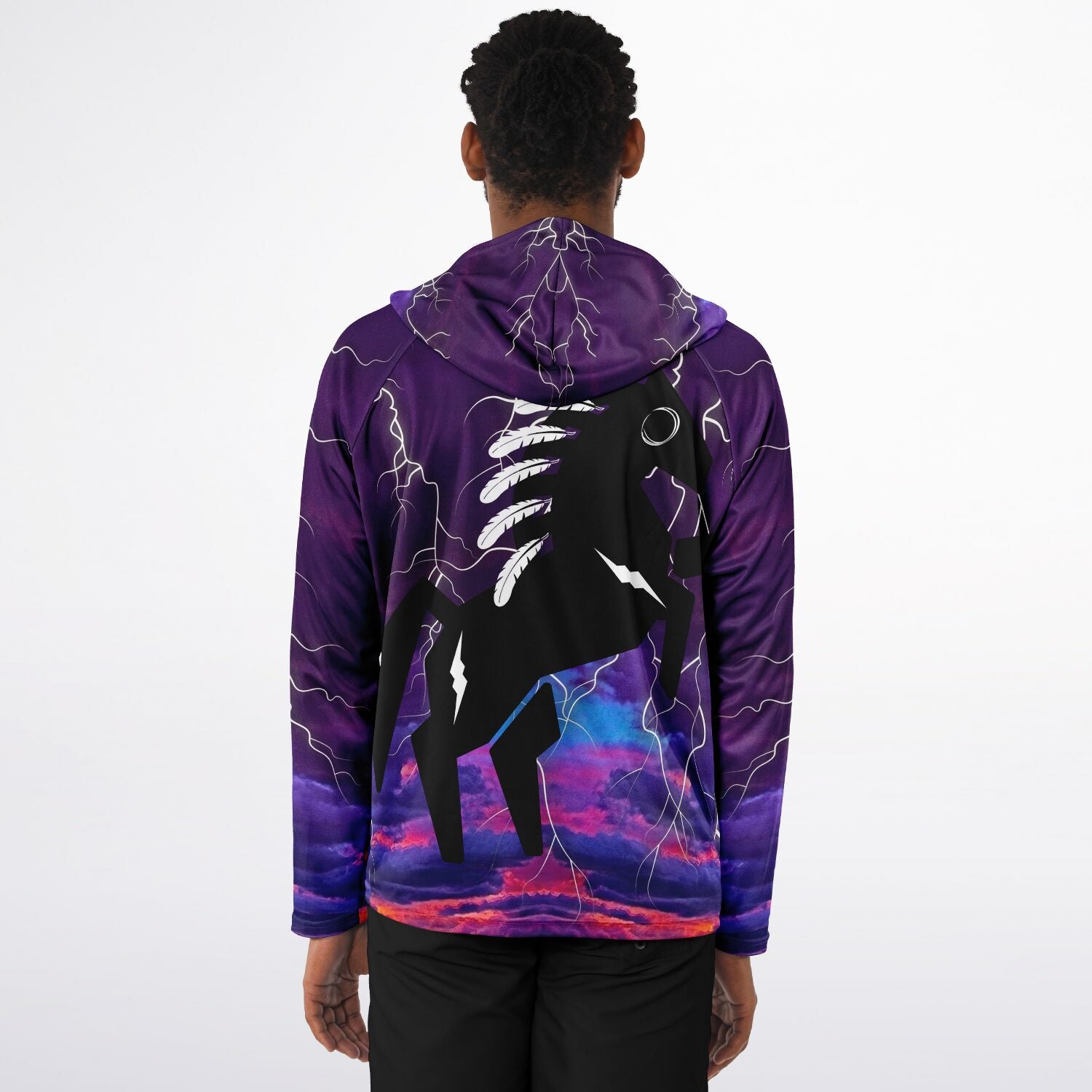 $NiieihiiNookei Men's Long Sleeve Hooded Performance Shirt - AOP