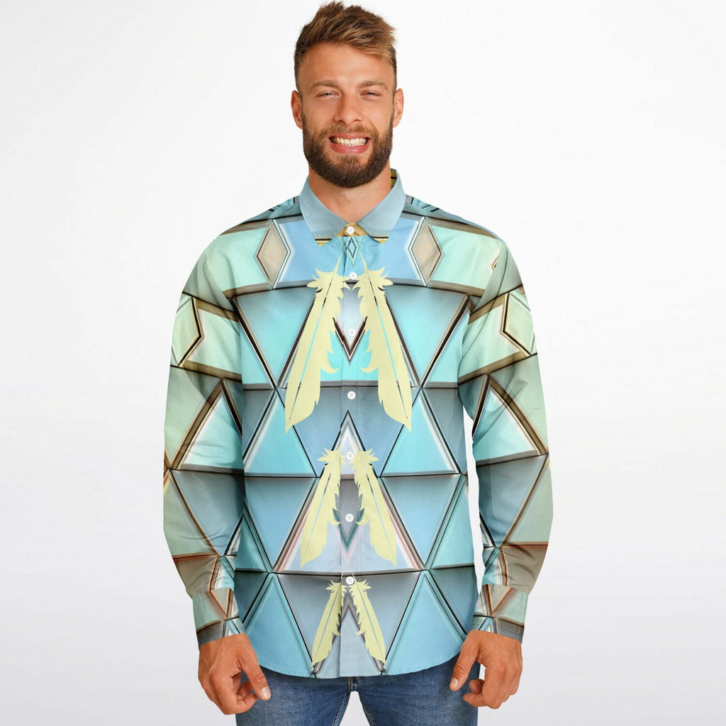 $NiieihiiNookei Long Sleeve Button Down Shirt - AOP