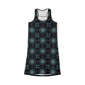 $NiieihiiNookei Racerback Dress — Teal & Black All-Over Print