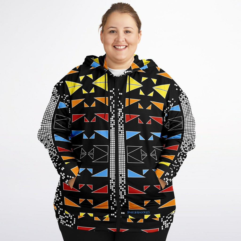 $NiieihiiNookei Fashion Plus-size Ziphoodie - AOP