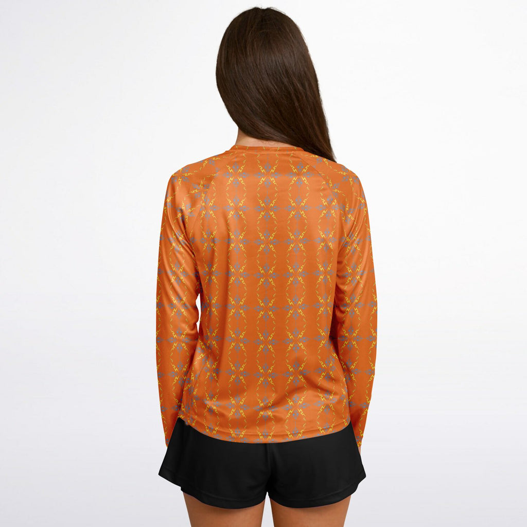 Women's Long Sleeve Performance Shirt - AOP Orange
