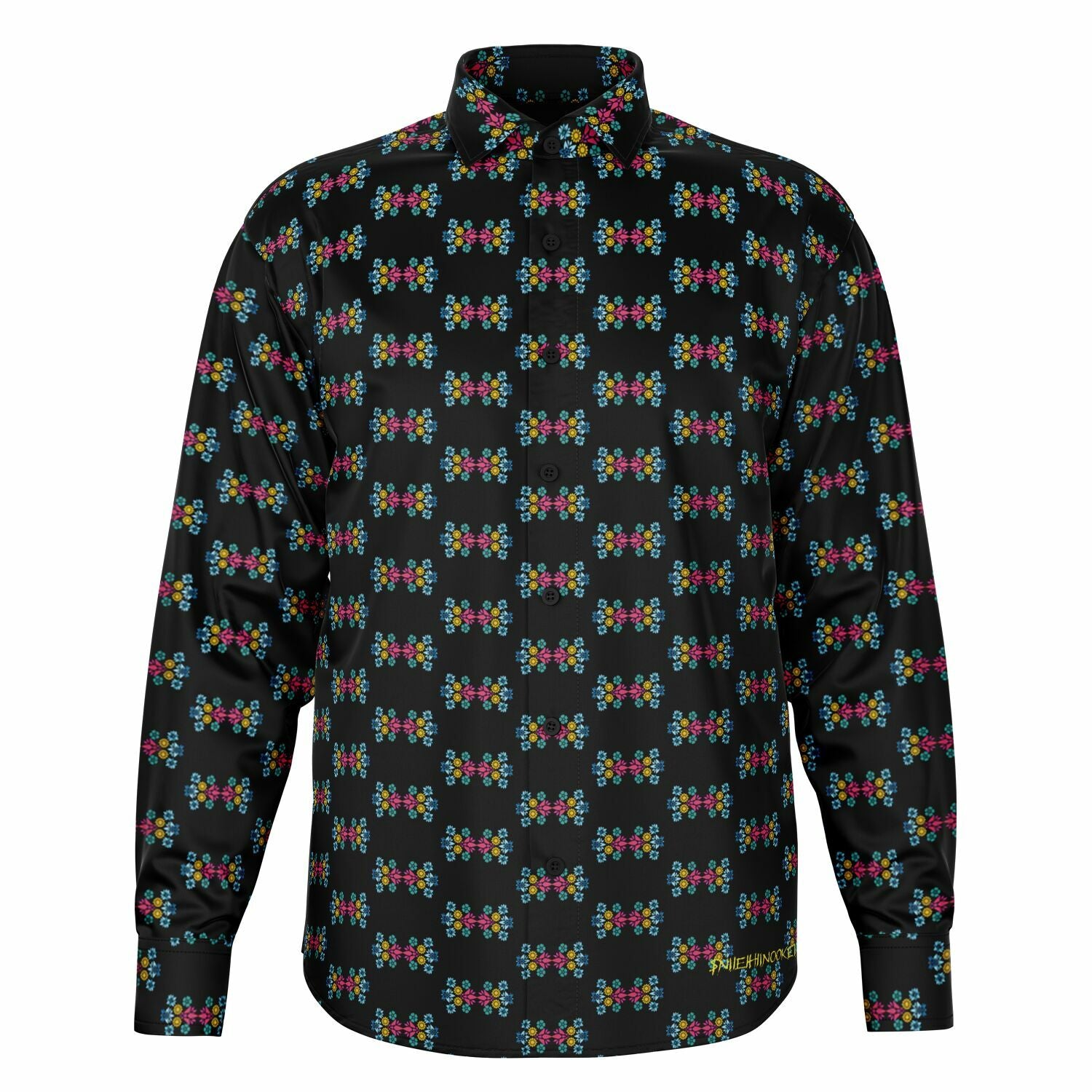 $NiieihiiNookei Long Sleeve Button Down Shirt - AOP