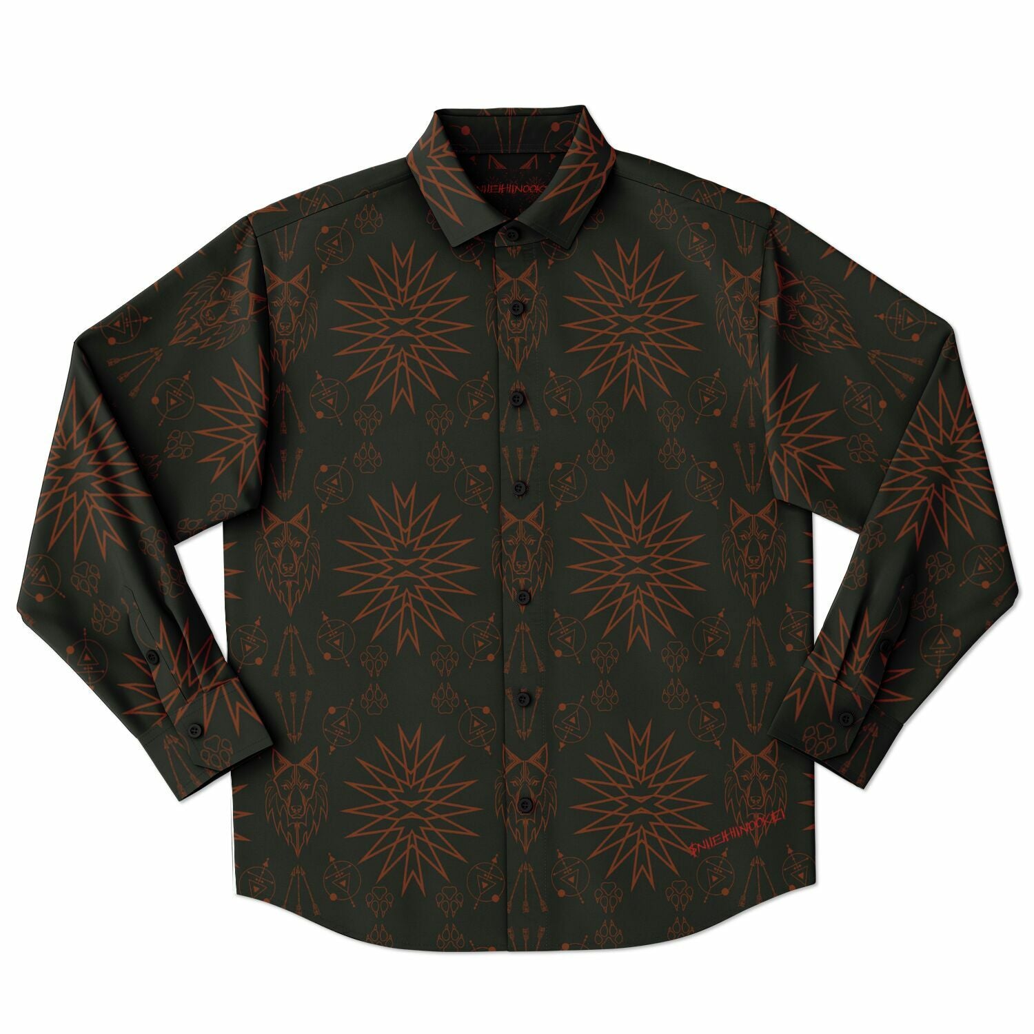 $NiieihiiNookei Long Sleeve Button Down Shirt - AOP