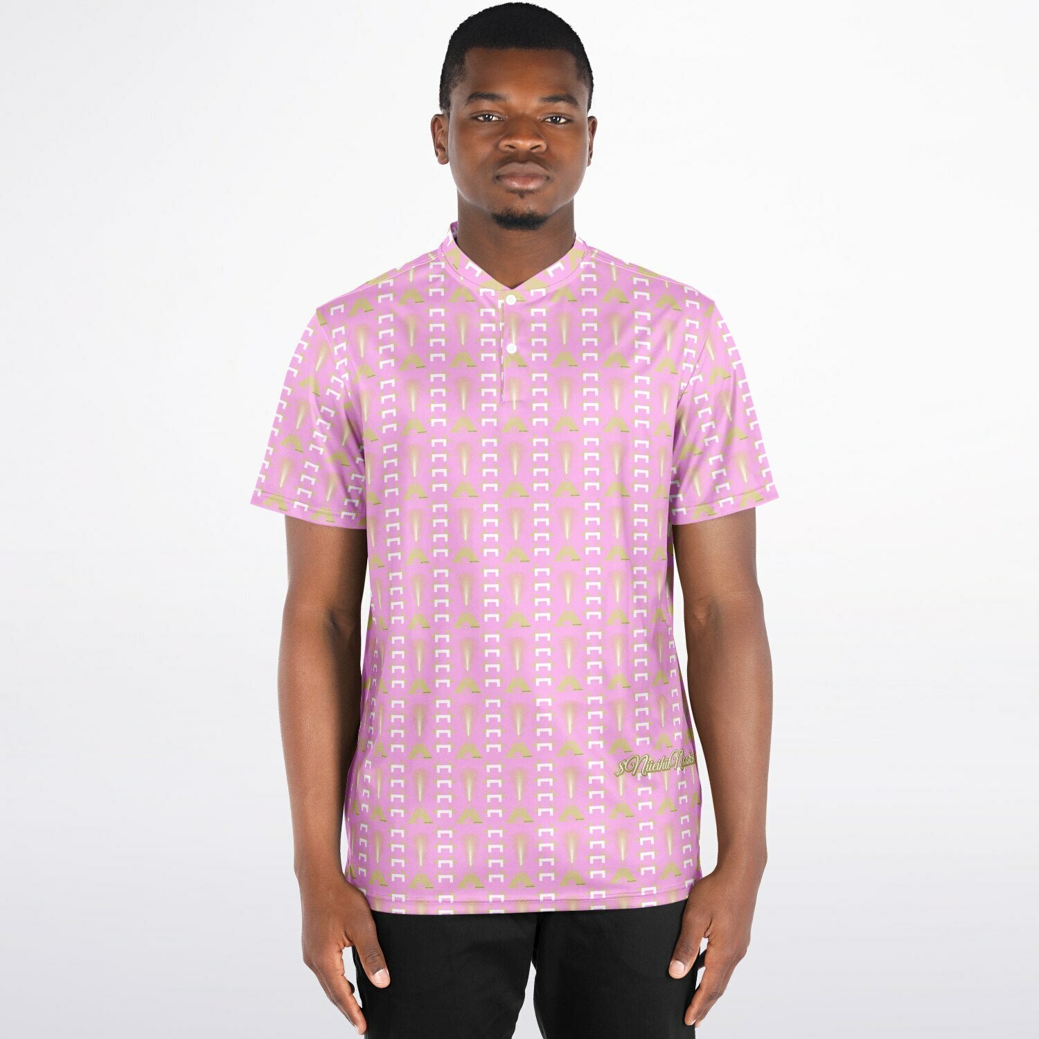 $NiieihiiNookei Blade Collar Polo Shirt - AOP