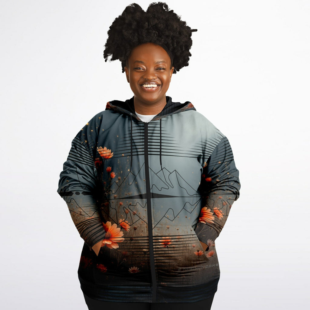 $NiieihiiNookei  Plus-size Ziphoodie - AOP