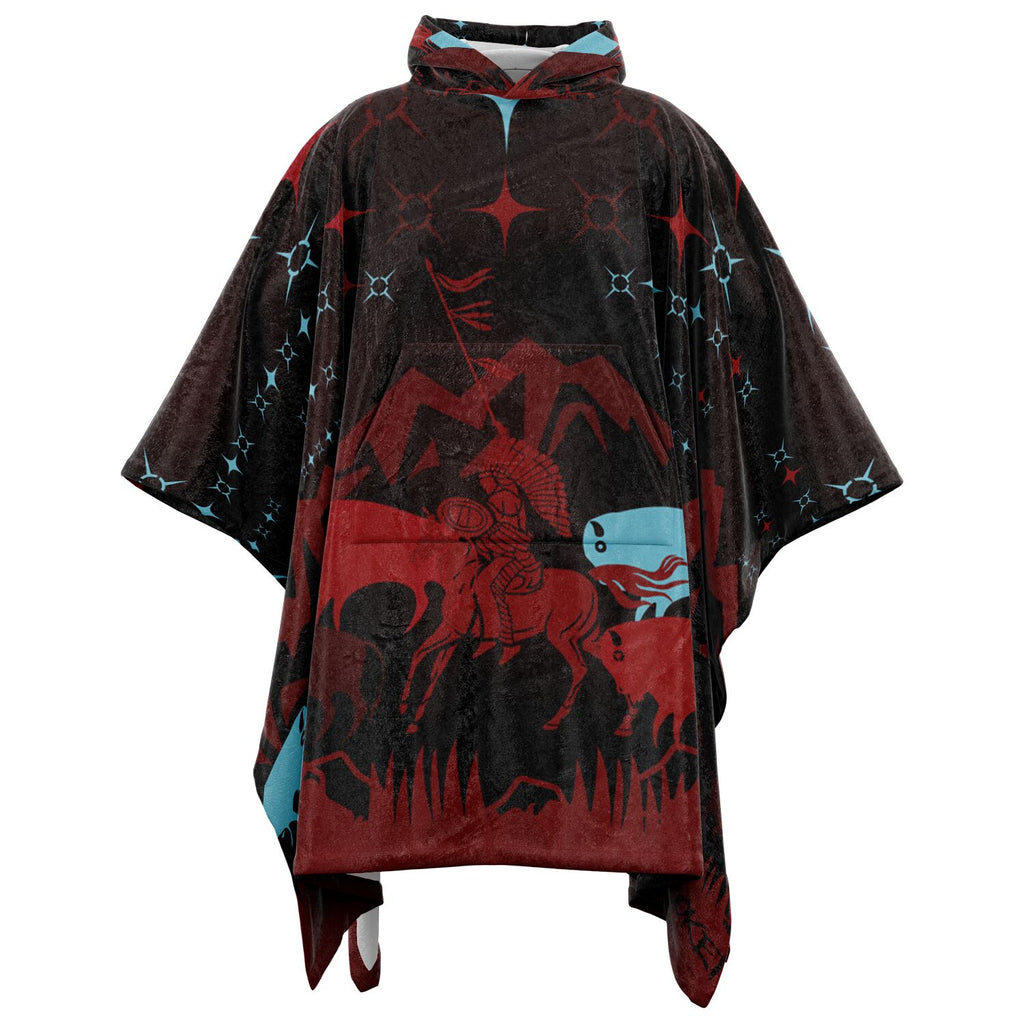 $NiieihiiNookei Flannel Blanket Poncho - AOP