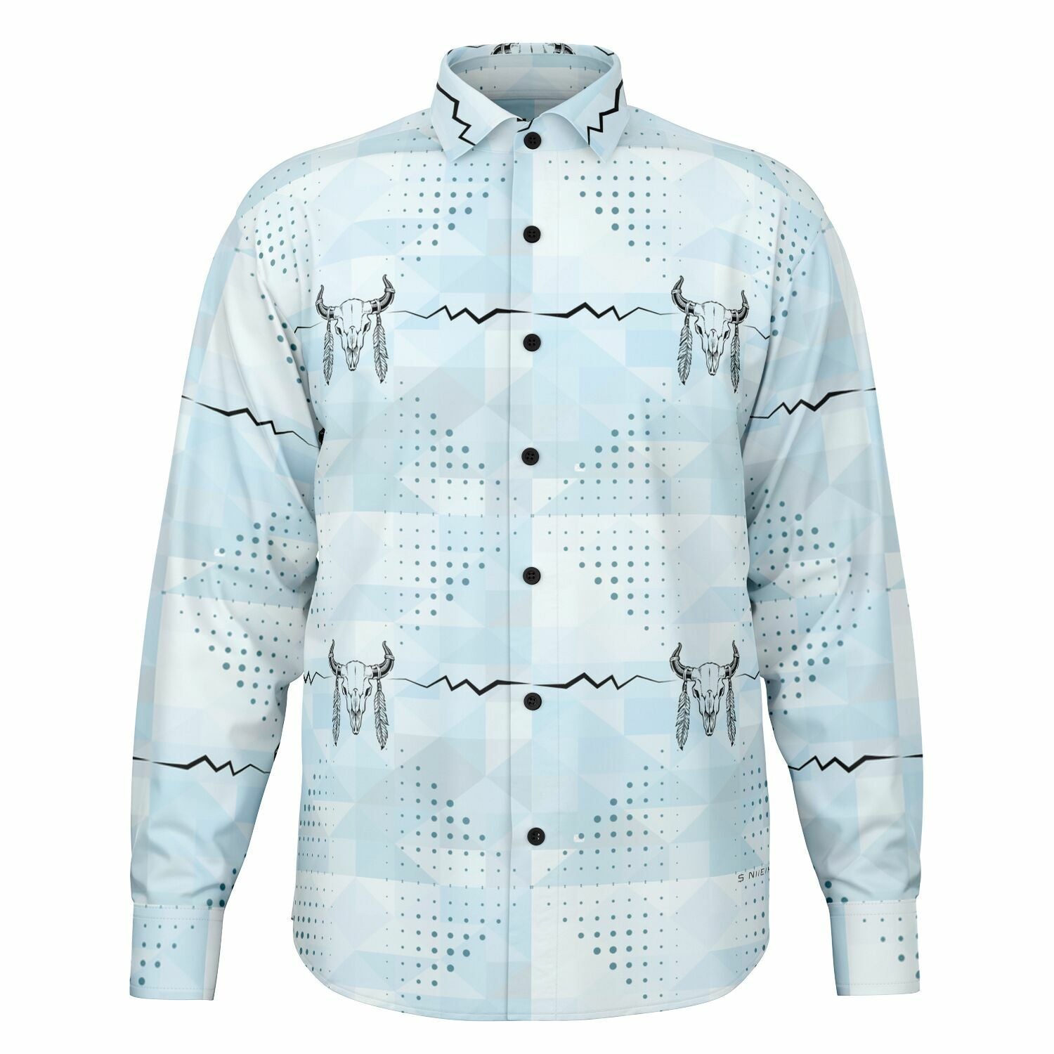$NiieihiiNookei Long Sleeve Button Down Shirt - AOP