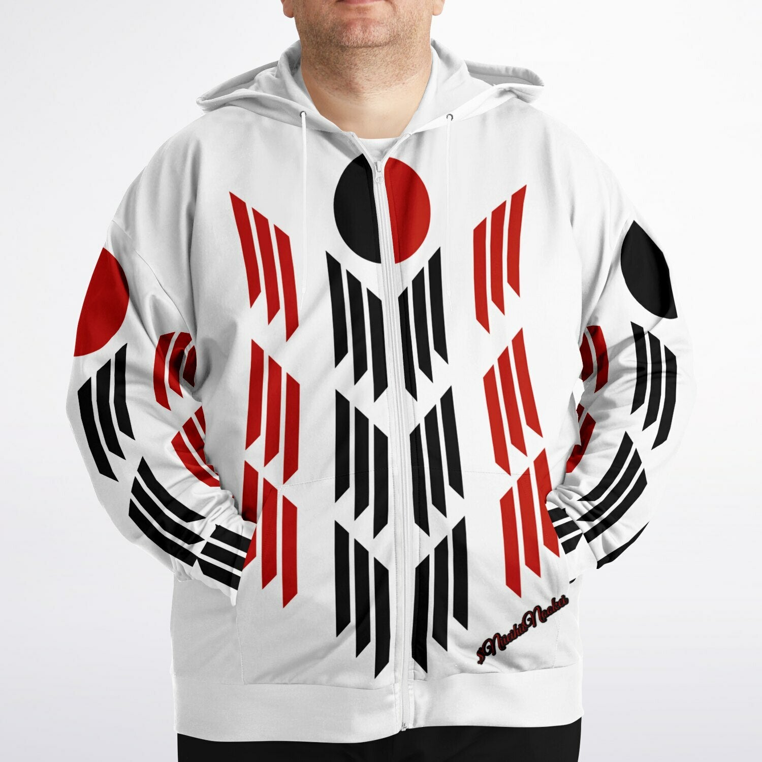 $NniieihiiNookei Arapaho Flag Athletic Plus-size Ziphoodie - AOP