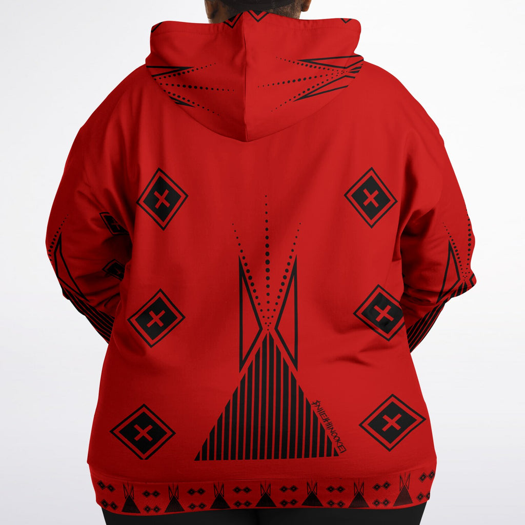 $NiieihiiNookei Fashion Plus-size Ziphoodie - AOP Red