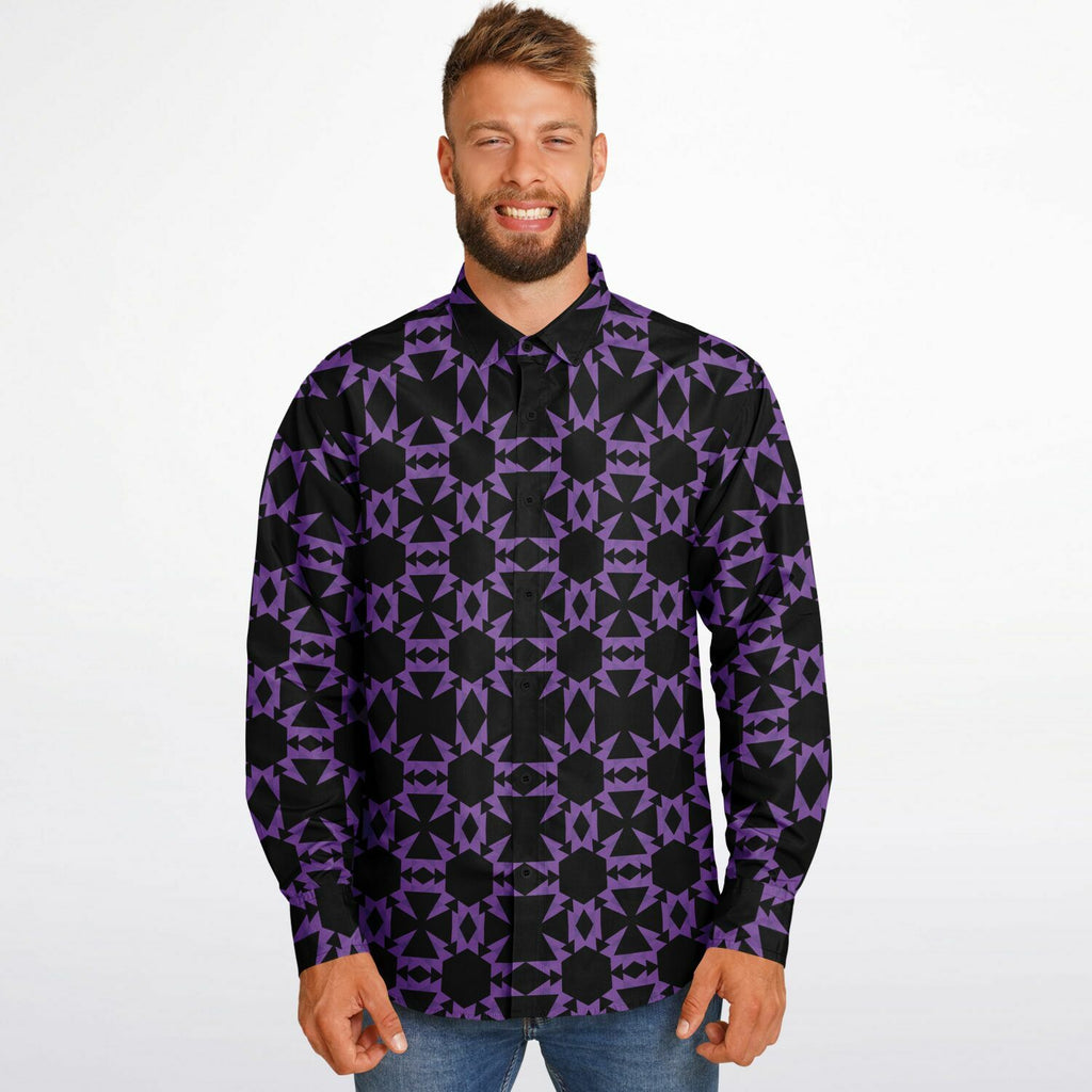 $NiiieihiiNookei Long Sleeve Button Down Shirt - AOP