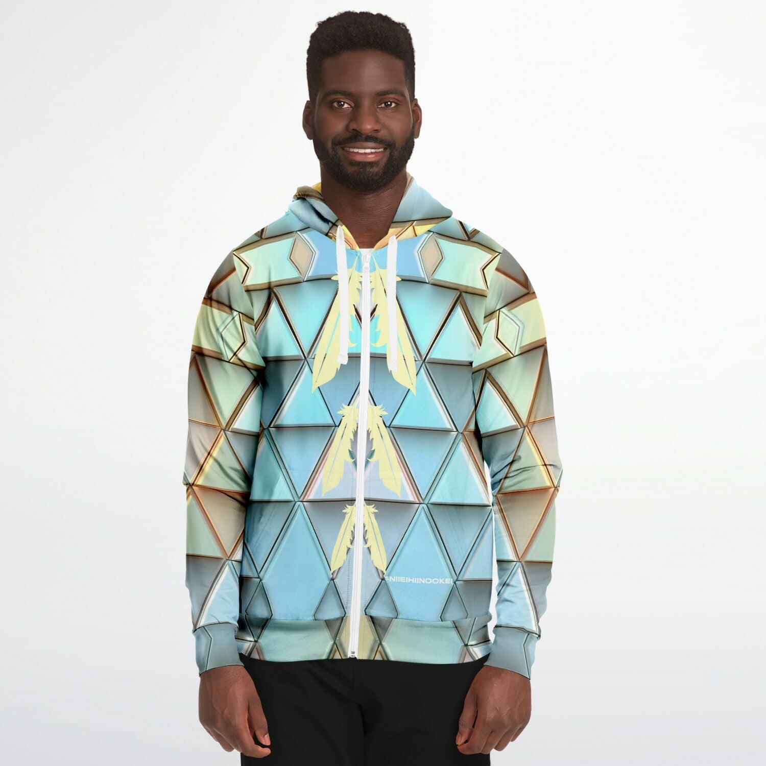 $NiieihiiNookei Athletic Zip-Up Hoodie - AOP