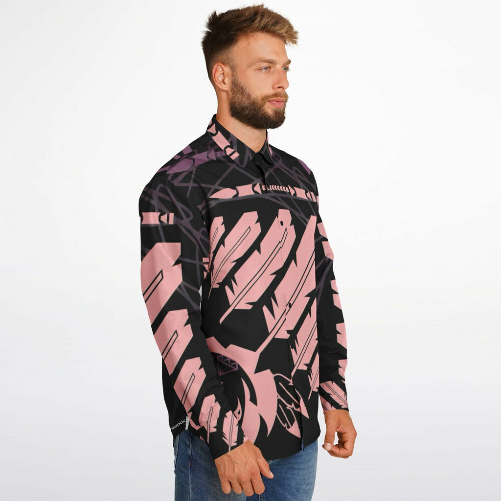 $NiieihiiNookei Long Sleeve Button Down Shirt - AOP